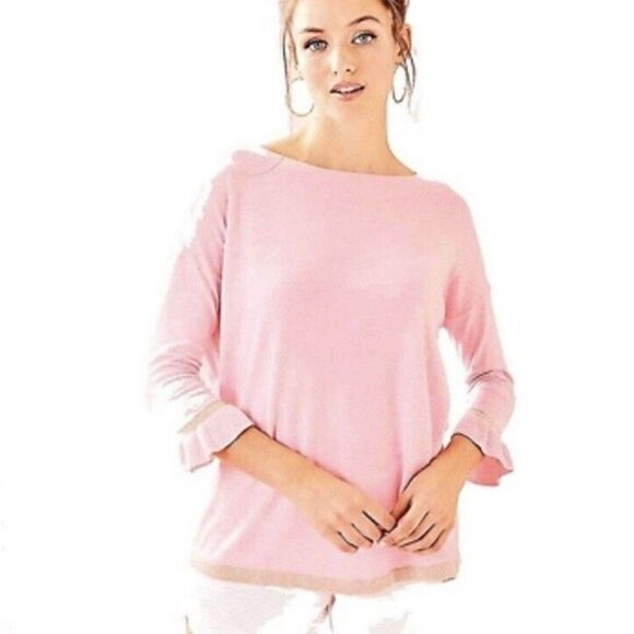 Lilly Pulitzer CHARLA SWEATER Coral Reef Tint - Picture 1 of 9